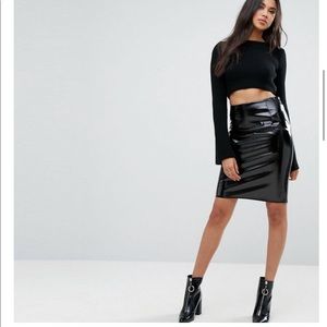 Boohoo Vinyl Pencil Skirt🖤